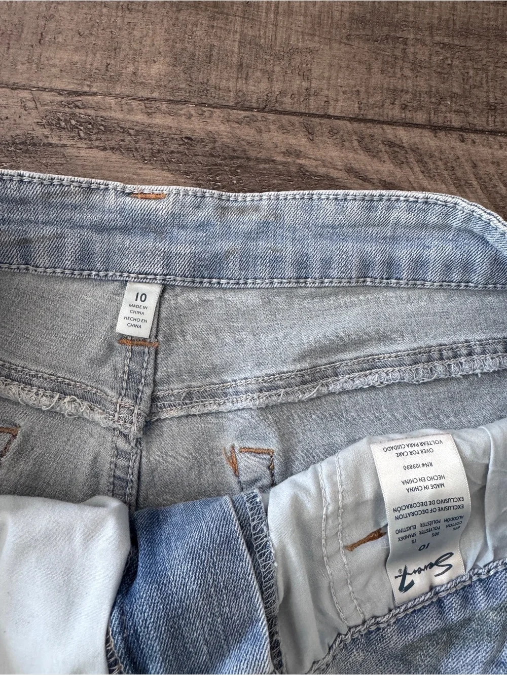 Seven7 Light Blue Distressed Denim Shorts